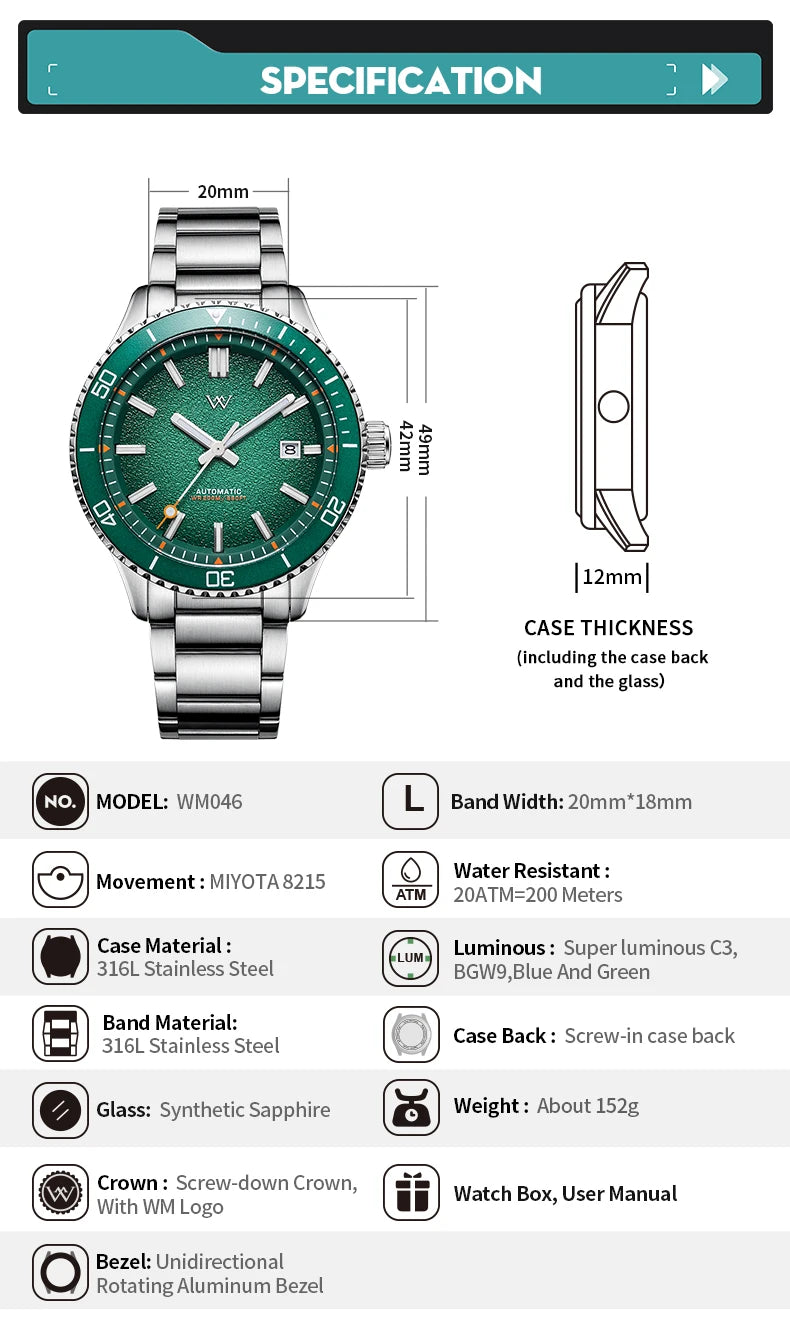 Montre Sportif De Luxe Hommes