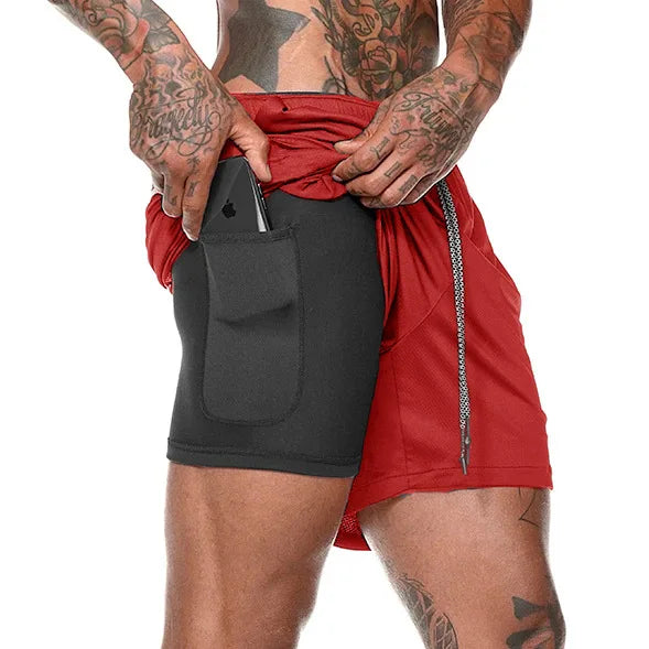 Short De Sport 2-en-1 Pour Hommes