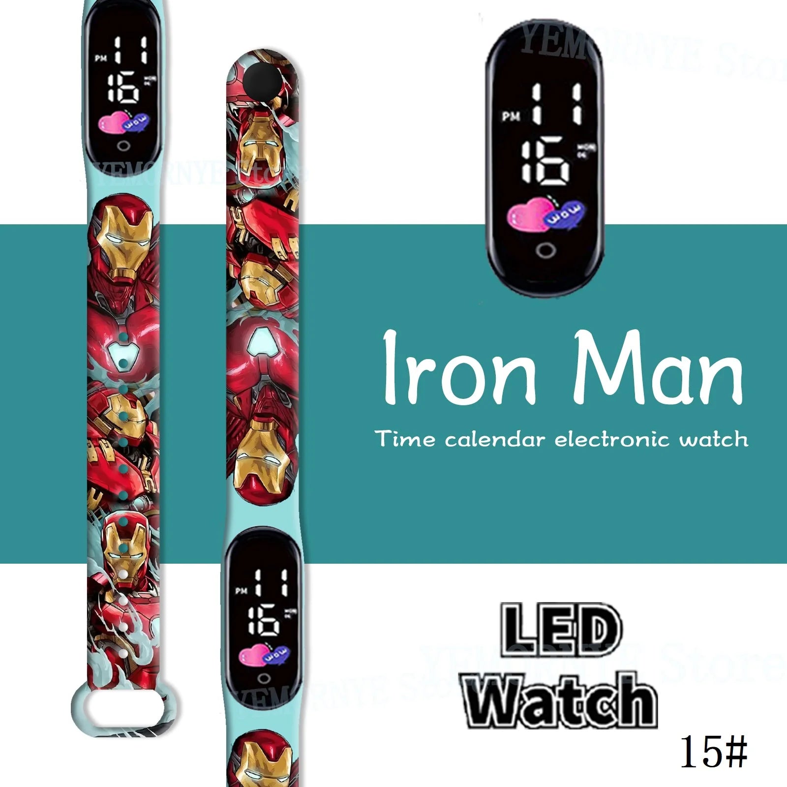 Disney Spider Man children's Cartoon Anime Character Luminous Bracelet Watch LED Touch Waterproof Clock Sports Gifts Christmas Z