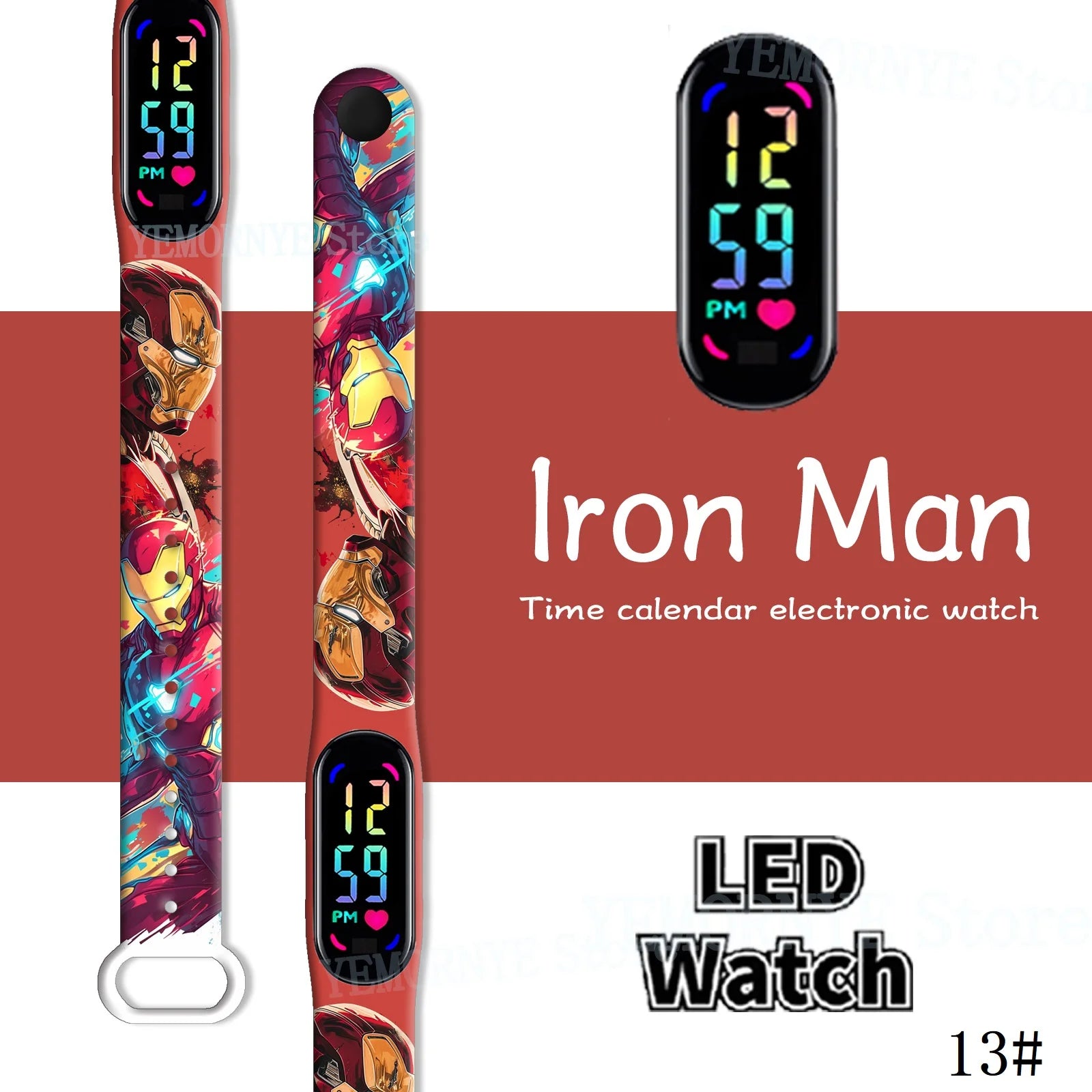 Disney Spider Man children's Cartoon Anime Character Luminous Bracelet Watch LED Touch Waterproof Clock Sports Gifts Christmas Z