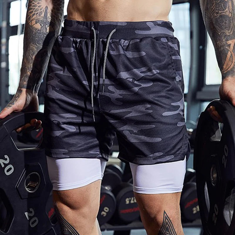 Short De Sport 2-en-1 Pour Hommes