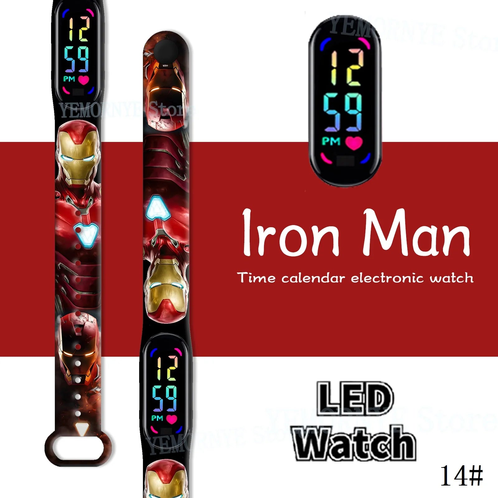 Disney Spider Man children's Cartoon Anime Character Luminous Bracelet Watch LED Touch Waterproof Clock Sports Gifts Christmas Z