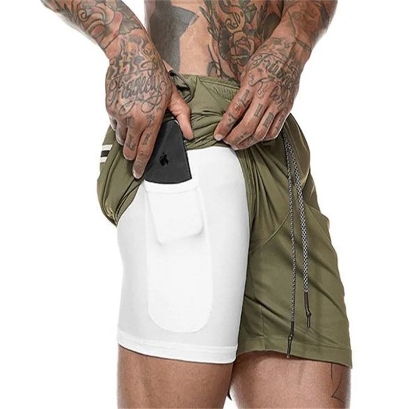 Short De Sport 2-en-1 Pour Hommes