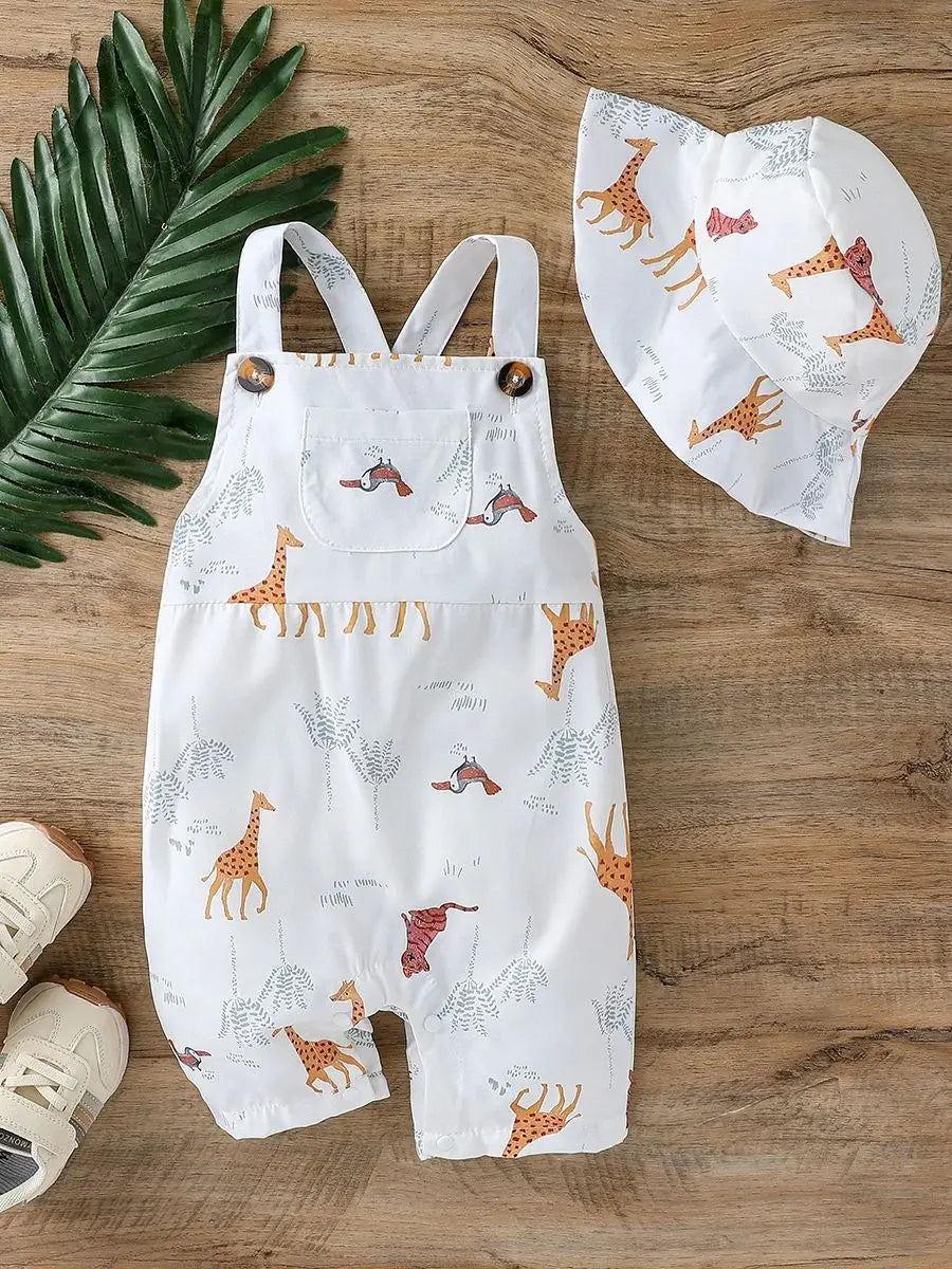 Ensemble Barboteuse Chapeau Pour Bébés