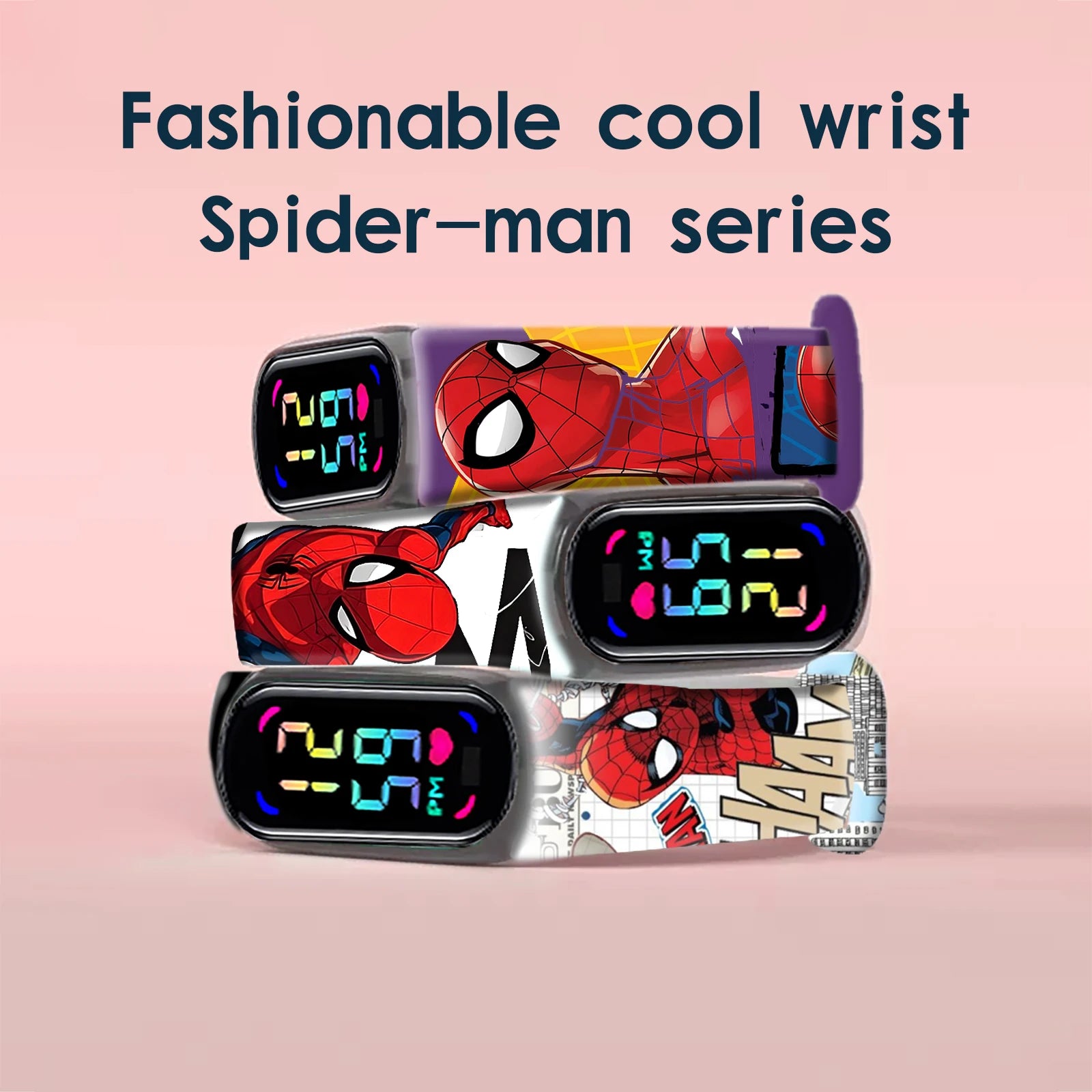 Disney Spider Man children's Cartoon Anime Character Luminous Bracelet Watch LED Touch Waterproof Clock Sports Gifts Christmas Z
