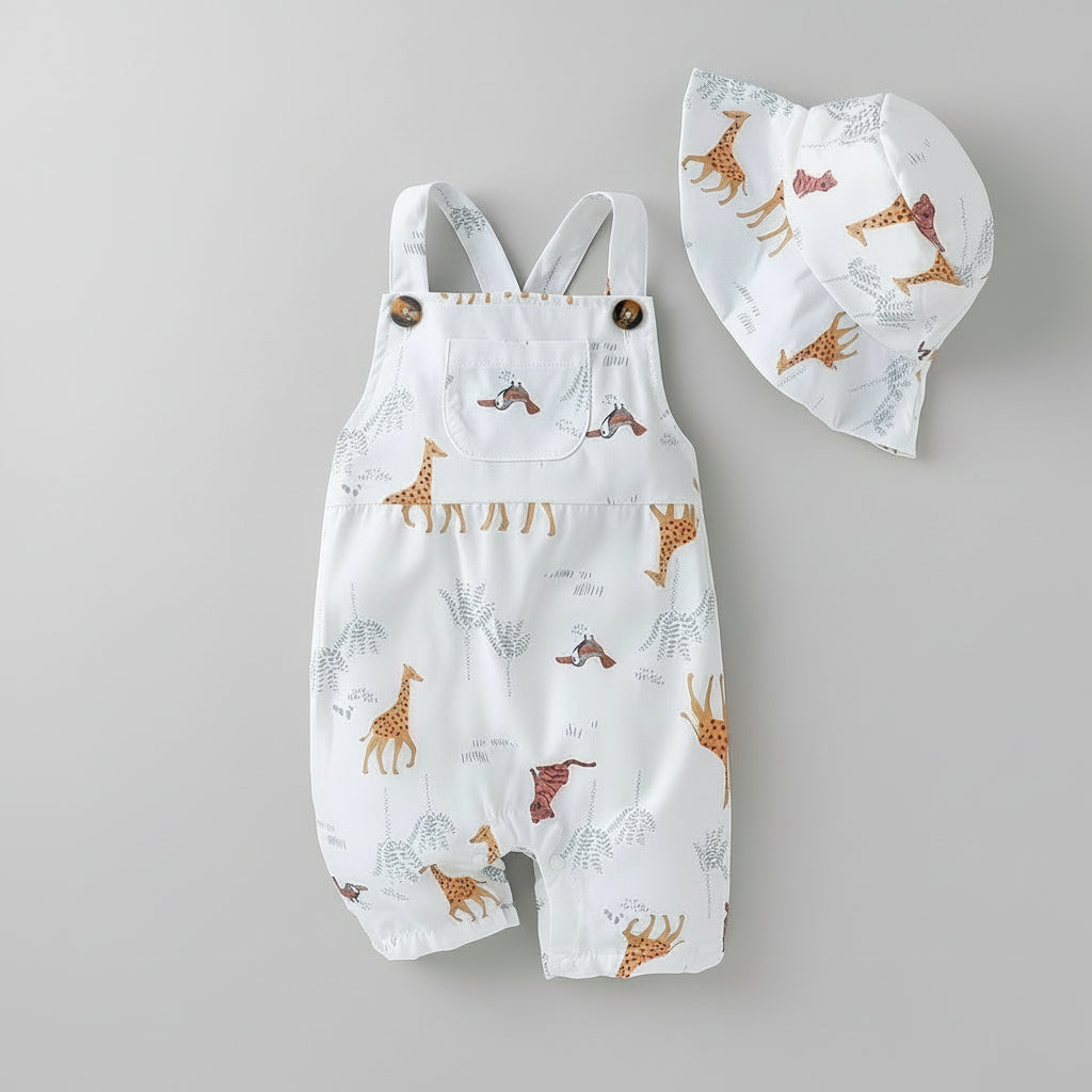 Ensemble Barboteuse Chapeau Pour Bébés