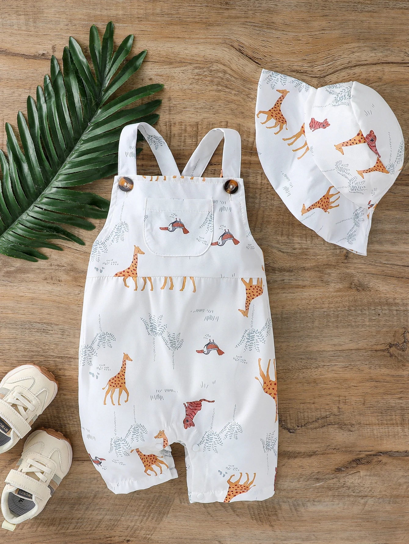 Ensemble Barboteuse Chapeau Pour Bébés