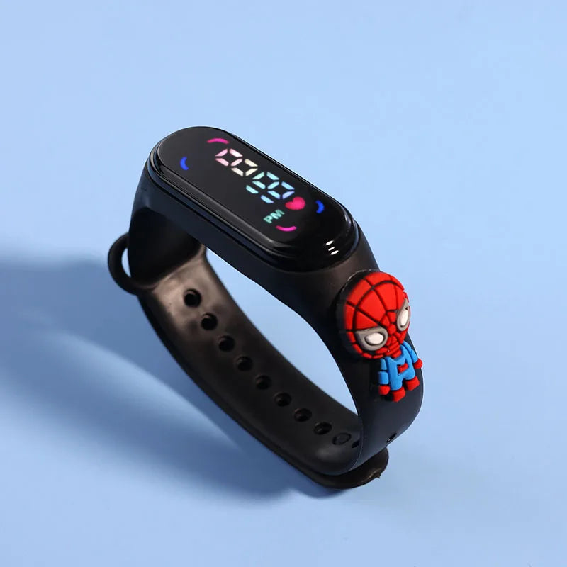 Disney Spider Man children's Cartoon Anime Character Luminous Bracelet Watch LED Touch Waterproof Clock Sports Gifts Christmas Z