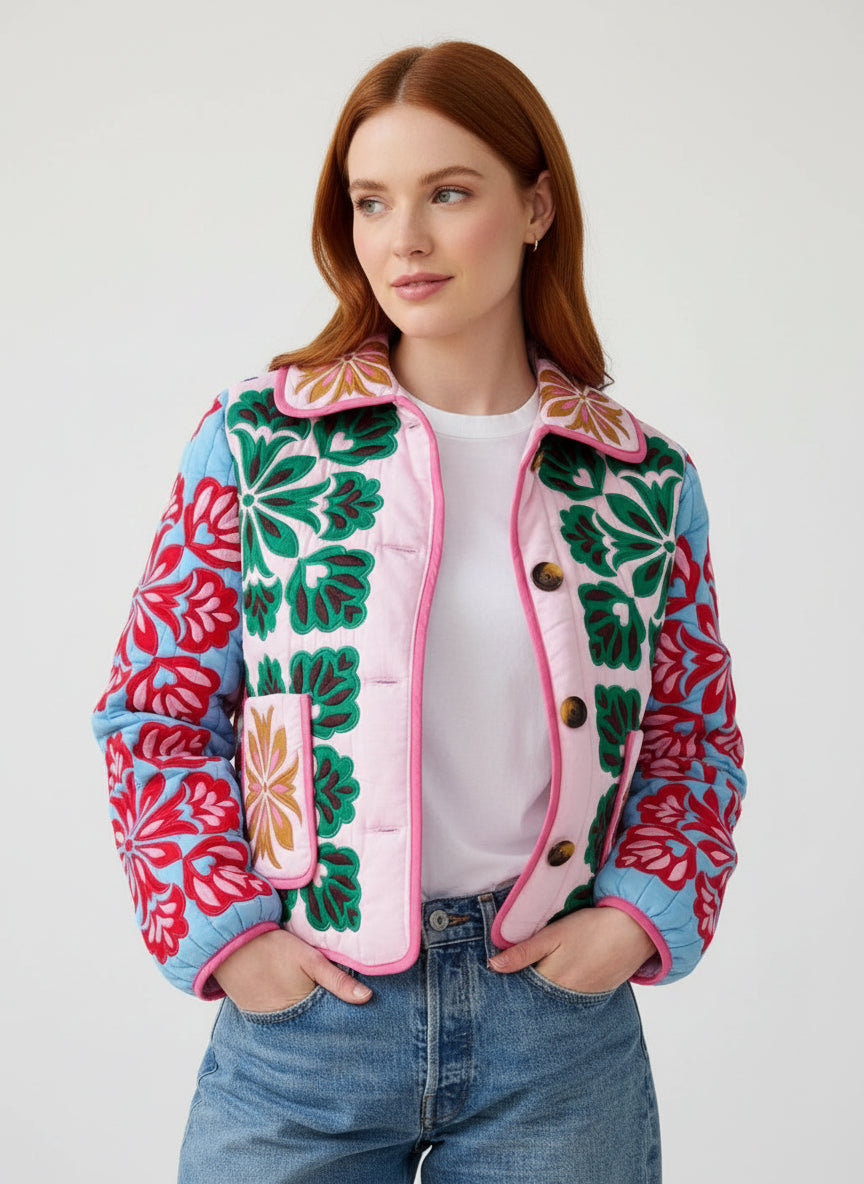 Veste Courte Fleurie Pour Femmes