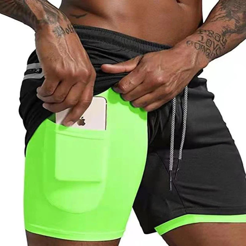 Short De Sport 2-en-1 Pour Hommes
