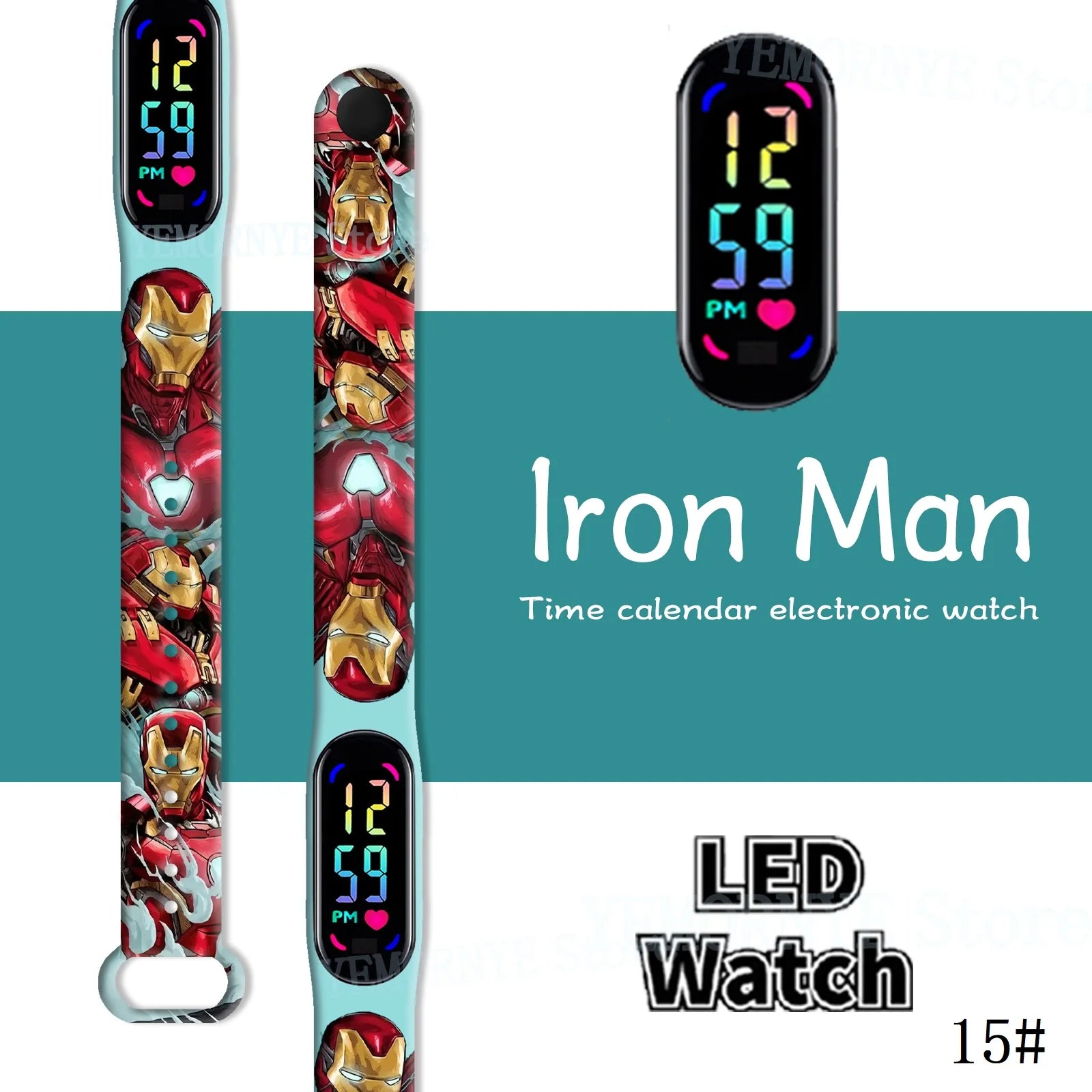 Disney Spider Man children's Cartoon Anime Character Luminous Bracelet Watch LED Touch Waterproof Clock Sports Gifts Christmas Z