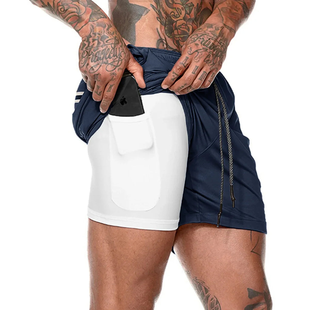 Short De Sport 2-en-1 Pour Hommes