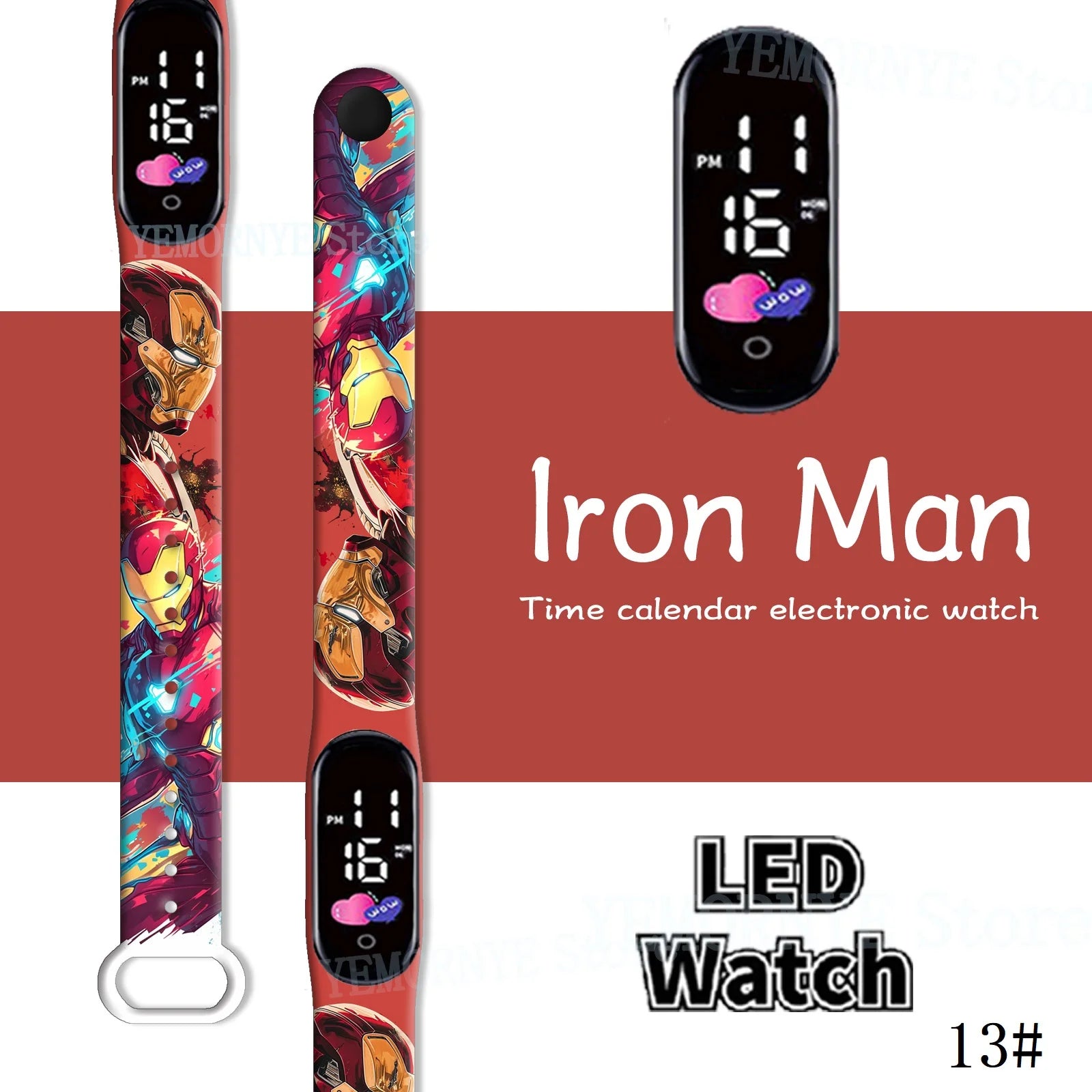 Disney Spider Man children's Cartoon Anime Character Luminous Bracelet Watch LED Touch Waterproof Clock Sports Gifts Christmas Z