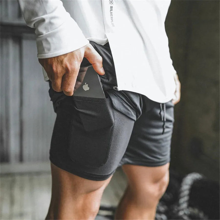 Short De Sport 2-en-1 Pour Hommes