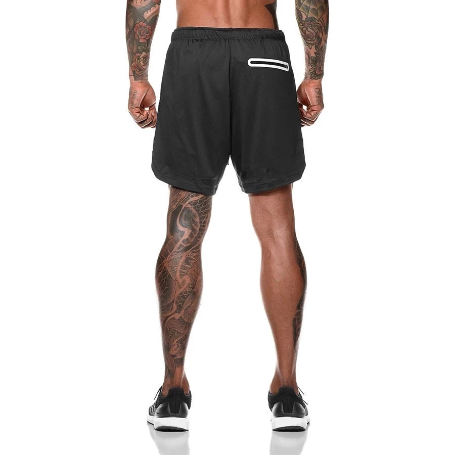 Short De Sport 2-en-1 Pour Hommes