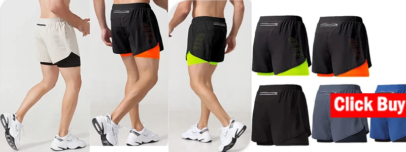 Short De Sport 2-en-1 Pour Hommes