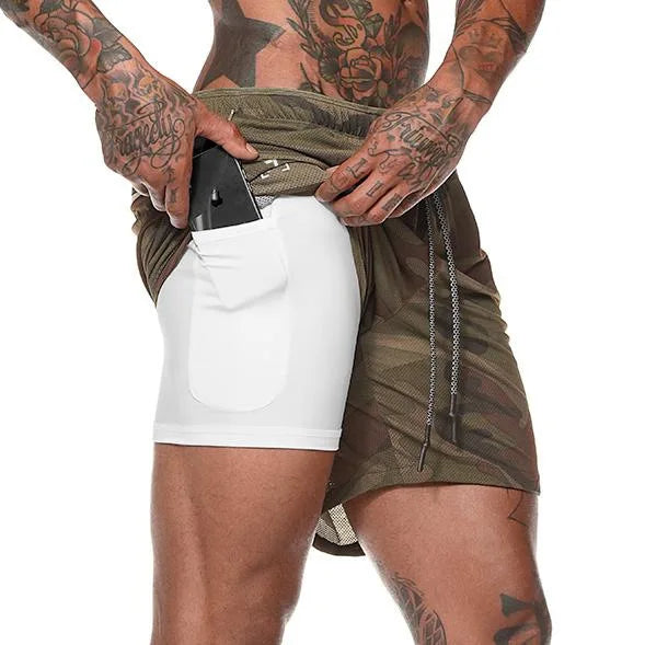 Short De Sport 2-en-1 Pour Hommes