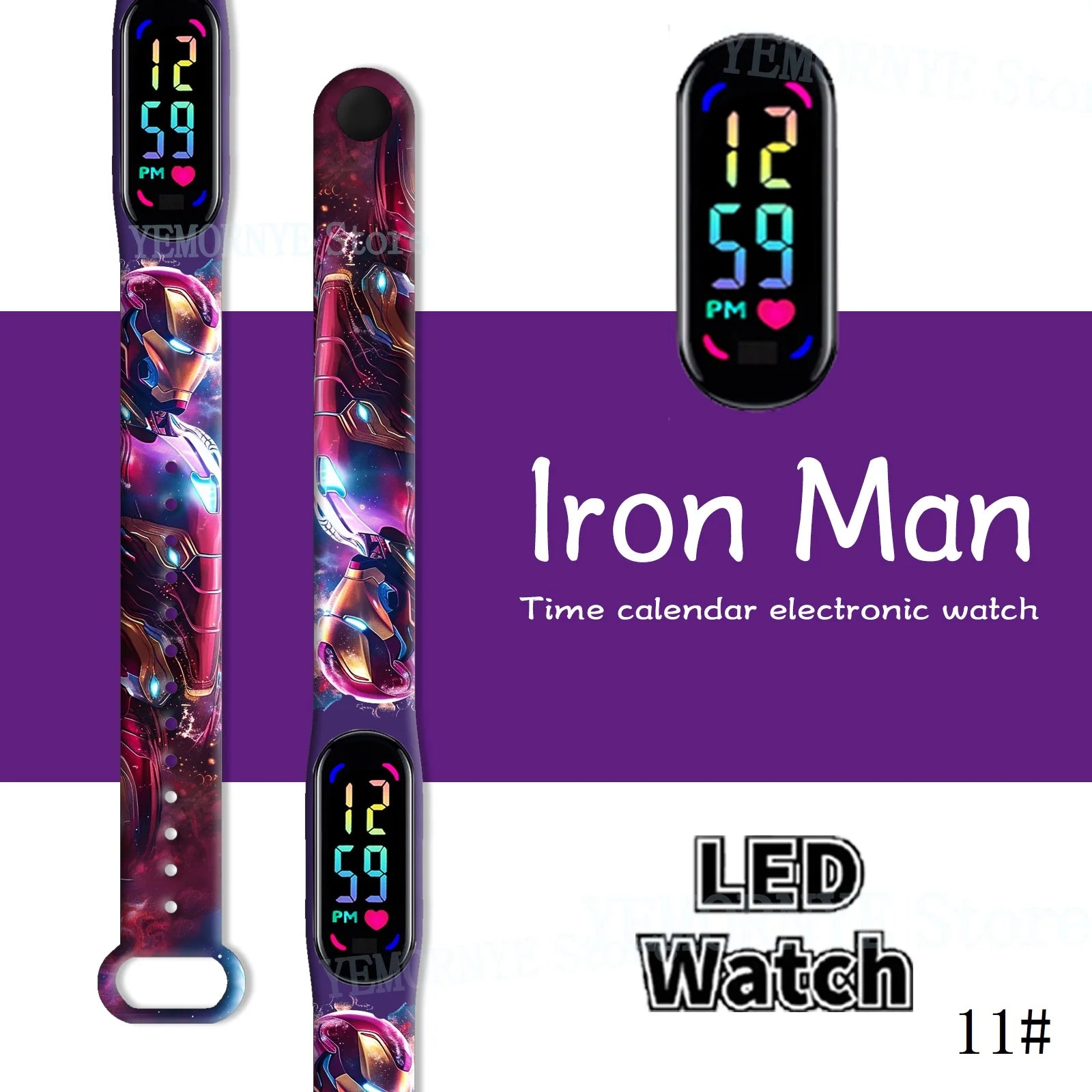 Disney Spider Man children's Cartoon Anime Character Luminous Bracelet Watch LED Touch Waterproof Clock Sports Gifts Christmas Z