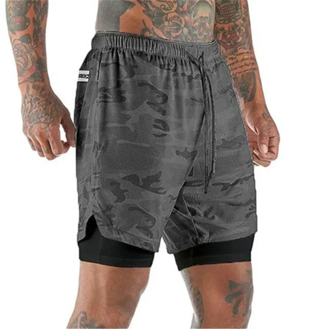 Short De Sport 2-en-1 Pour Hommes