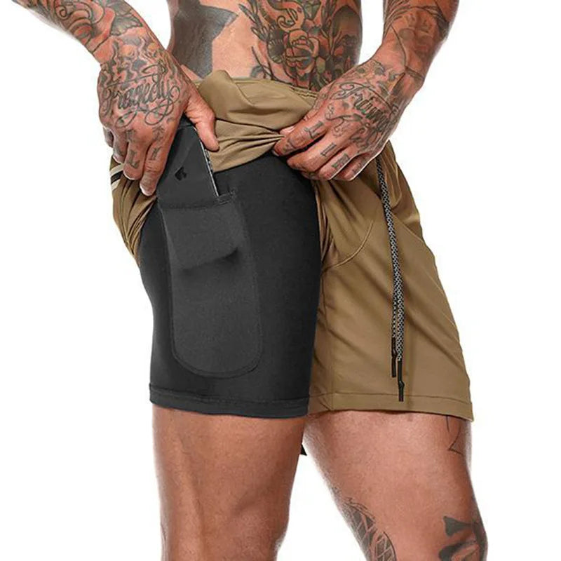 Short De Sport 2-en-1 Pour Hommes